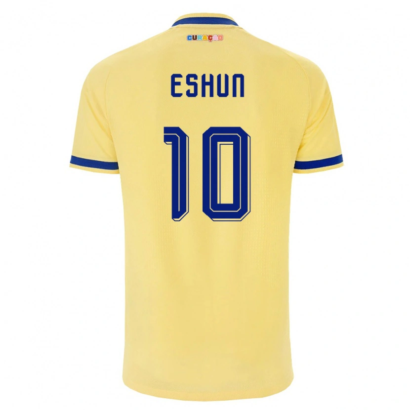 Danxen Pánské Curaçao Kayne Eshun #10 Žlutá Námořnická Růžová Daleko Hráčské Dresy 26-28 Dres