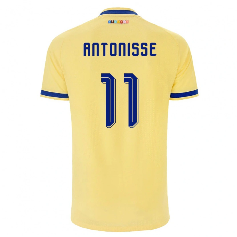 Danxen Pánské Curaçao Jeremy Antonisse #11 Žlutá Námořnická Růžová Daleko Hráčské Dresy 26-28 Dres