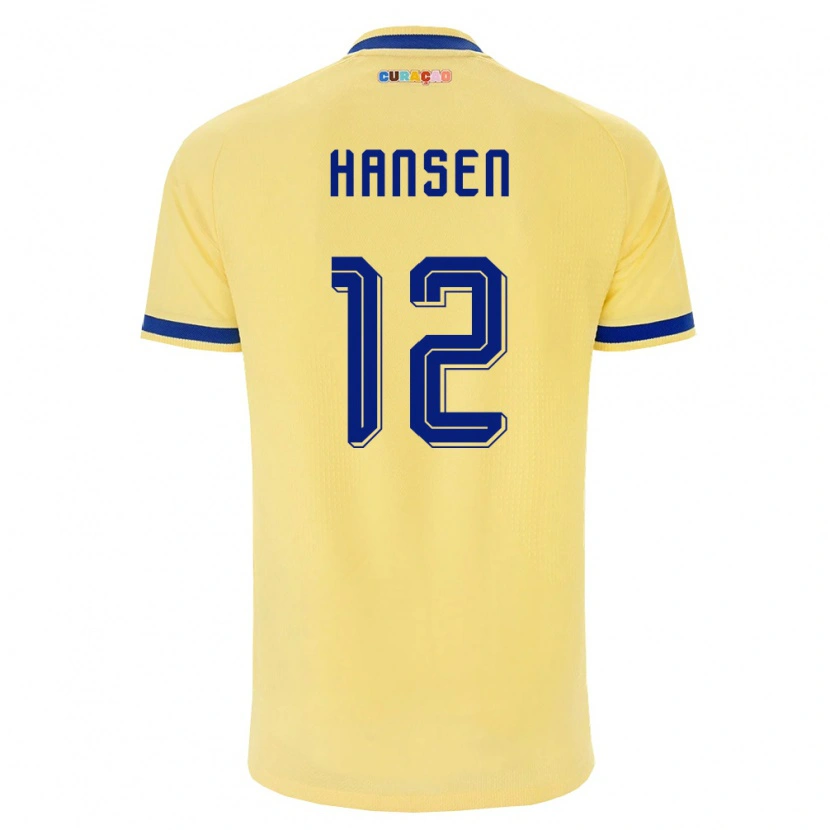 Danxen Pánské Curaçao Sontje Hansen #12 Žlutá Námořnická Růžová Daleko Hráčské Dresy 26-28 Dres