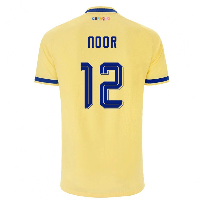 Danxen Pánské Curaçao Izjaïr Noor #12 Žlutá Námořnická Růžová Daleko Hráčské Dresy 26-28 Dres