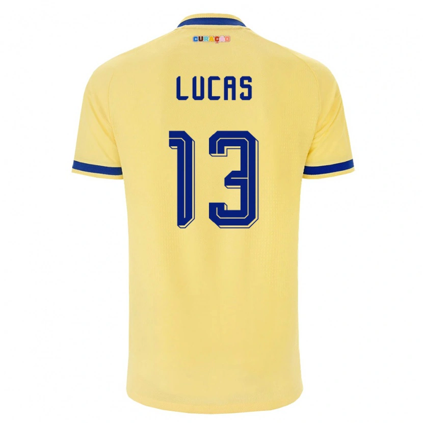 Danxen Pánské Curaçao Thyrone Lucas #13 Žlutá Námořnická Růžová Daleko Hráčské Dresy 26-28 Dres