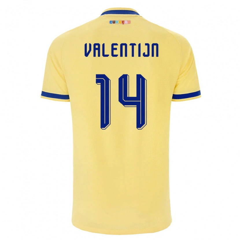 Danxen Pánské Curaçao Jurvain Valentijn #14 Žlutá Námořnická Růžová Daleko Hráčské Dresy 26-28 Dres