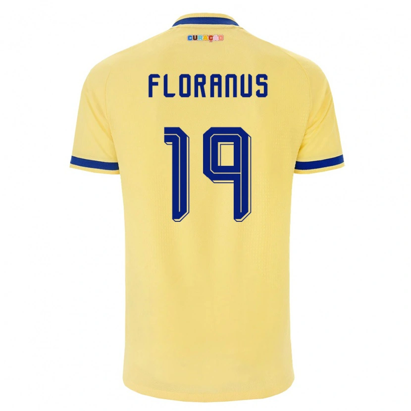 Danxen Pánské Curaçao Juninho Floranus #19 Žlutá Námořnická Růžová Daleko Hráčské Dresy 26-28 Dres