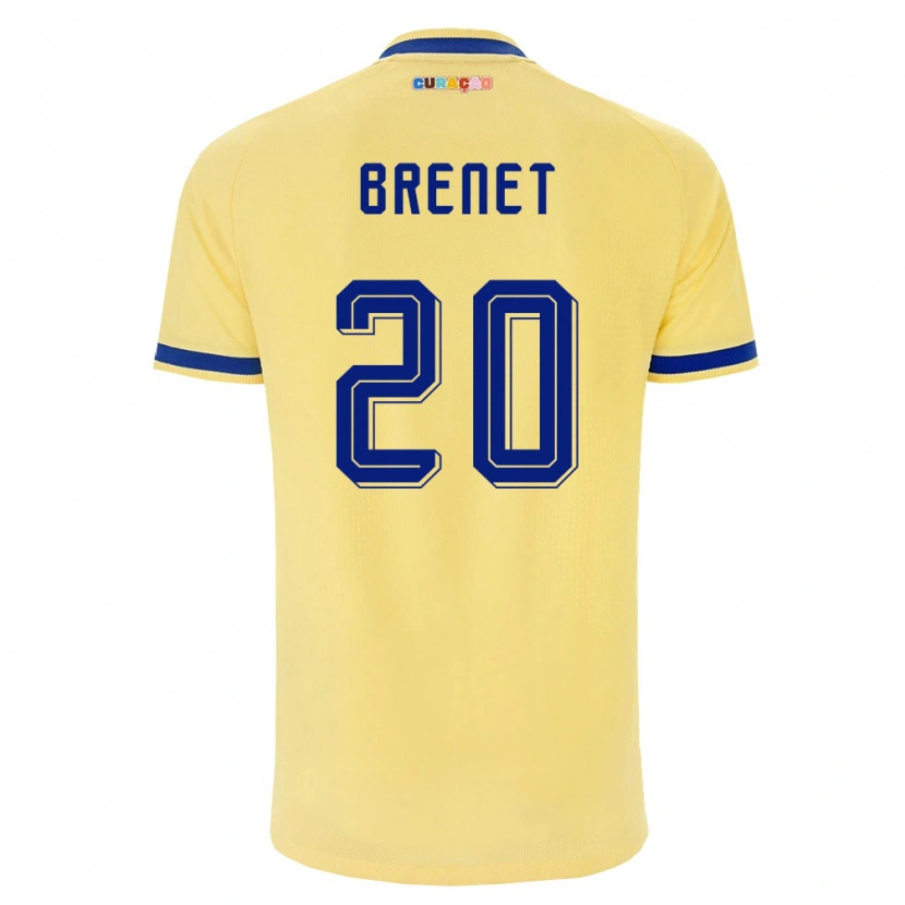 Danxen Pánské Curaçao Joshua Brenet #20 Žlutá Námořnická Růžová Daleko Hráčské Dresy 26-28 Dres