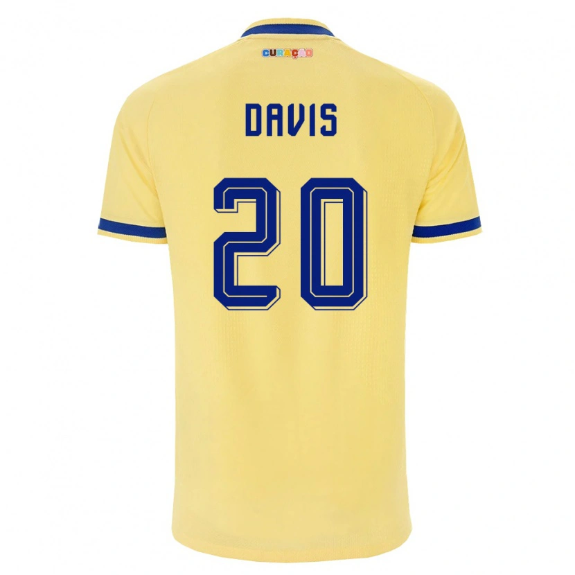 Danxen Pánské Curaçao Kevin Davis #20 Žlutá Námořnická Růžová Daleko Hráčské Dresy 26-28 Dres