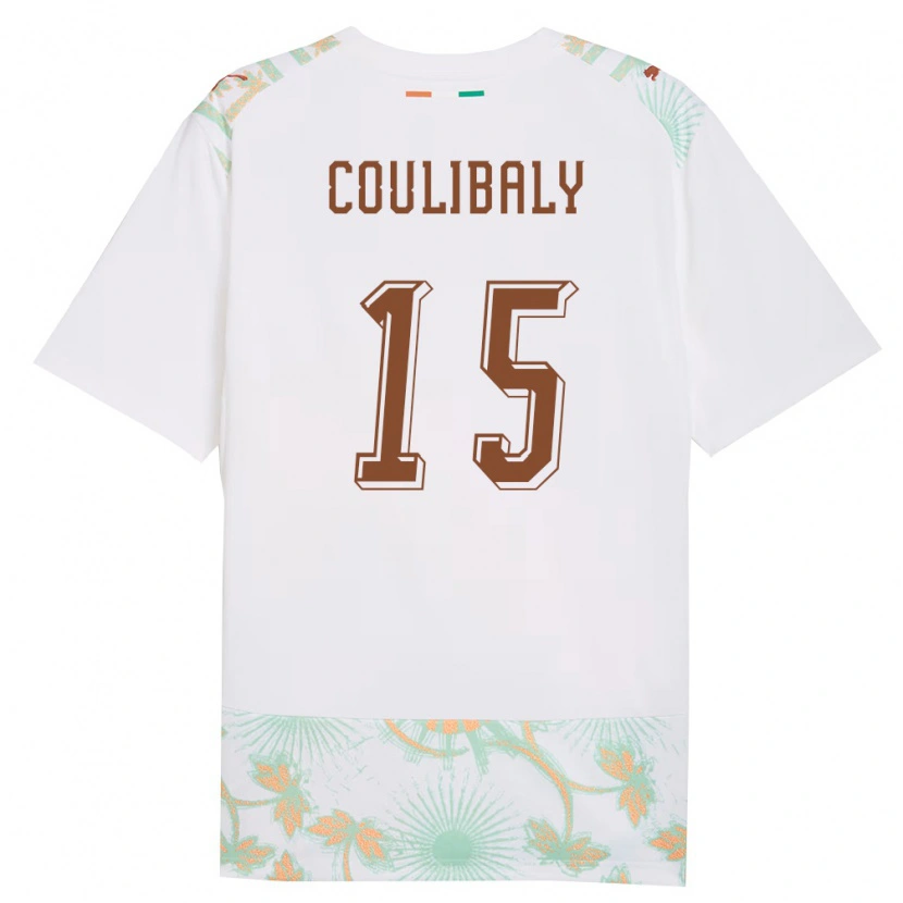 Danxen Pánské Pobřeží Slonoviny Youbah Coulibaly #15 Bílá Oranžová Zelená Daleko Hráčské Dresy 26-28 Dres