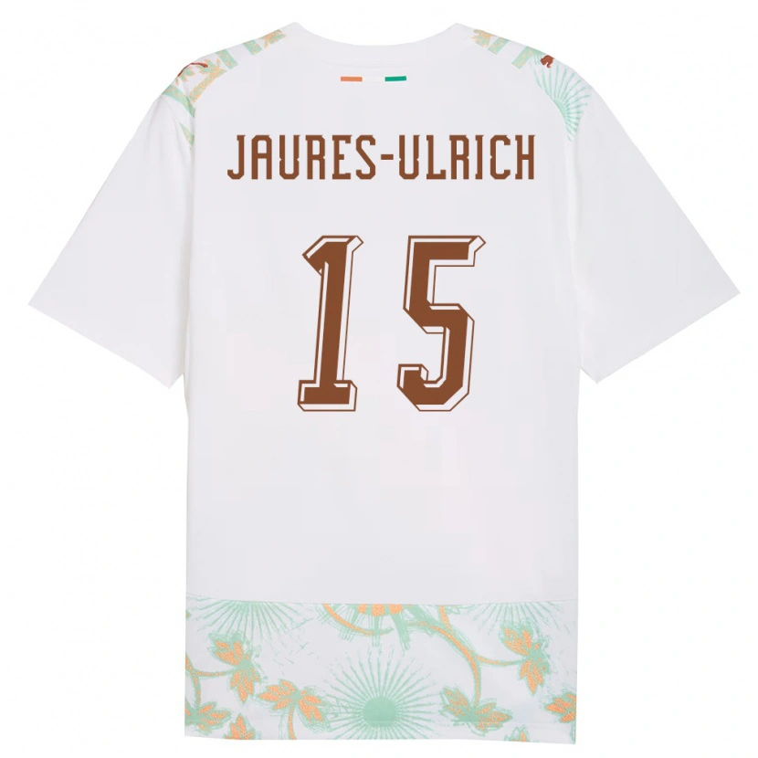 Danxen Pánské Pobřeží Slonoviny Loukou Jaures-Ulrich #15 Bílá Oranžová Zelená Daleko Hráčské Dresy 26-28 Dres