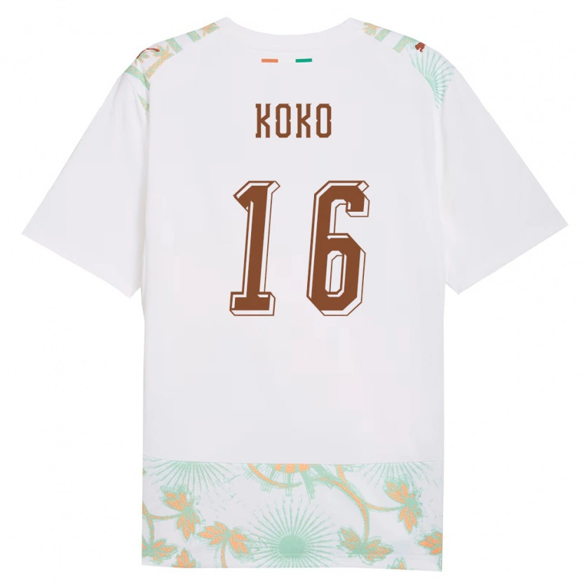 Danxen Pánské Pobřeží Slonoviny Paul Koko #16 Bílá Oranžová Zelená Daleko Hráčské Dresy 26-28 Dres