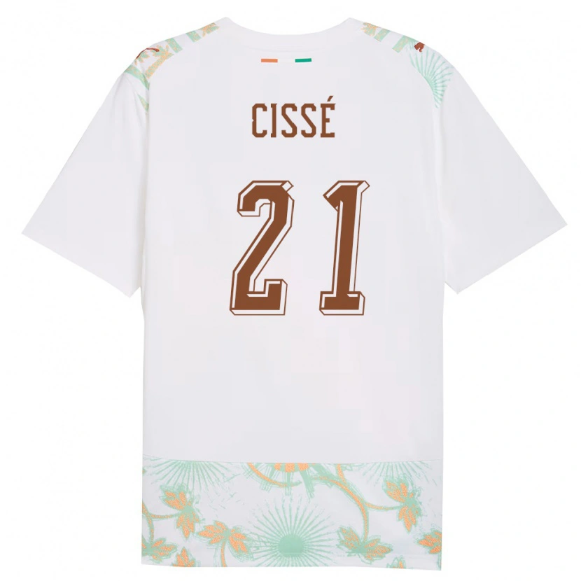 Danxen Pánské Pobřeží Slonoviny Aboulaye Cissé #21 Bílá Oranžová Zelená Daleko Hráčské Dresy 26-28 Dres