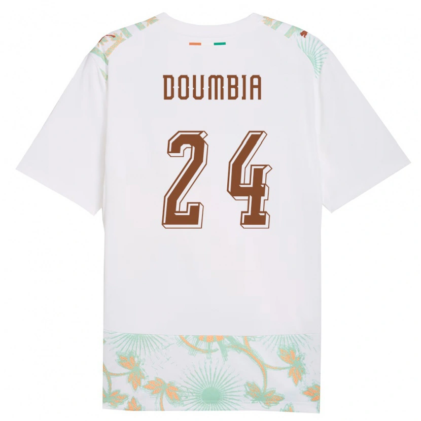 Danxen Pánské Pobřeží Slonoviny Vayanga Doumbia #24 Bílá Oranžová Zelená Daleko Hráčské Dresy 26-28 Dres