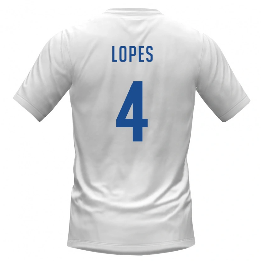Danxen Pánské Kapverdy Roberto Lopes #4 Bílá Vínová Daleko Hráčské Dresy 26-28 Dres