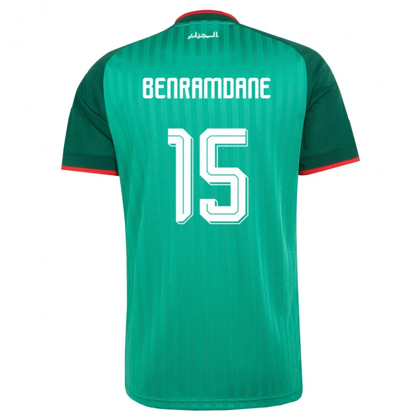 Danxen Pánské Alžírsko Noam Benramdane #15 Zelená Červená Bílá Daleko Hráčské Dresy 26-28 Dres
