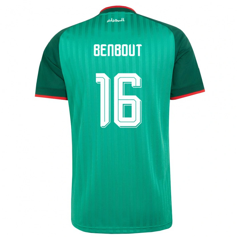 Danxen Pánské Alžírsko Oussama Benbout #16 Zelená Červená Bílá Daleko Hráčské Dresy 26-28 Dres