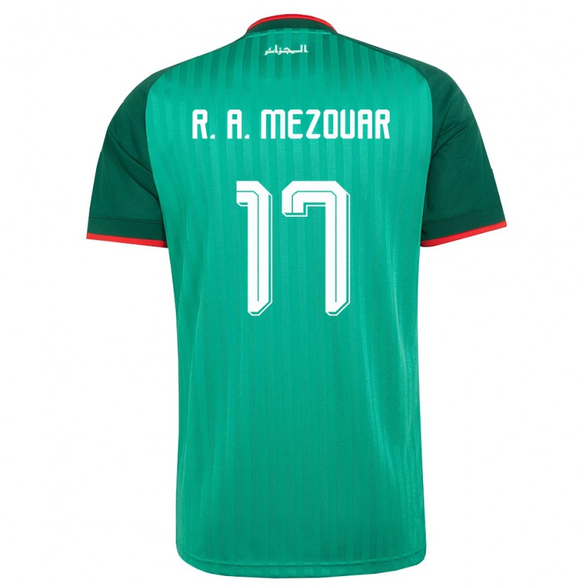 Danxen Pánské Alžírsko Reda Abdelhamid Mezouar #17 Zelená Červená Bílá Daleko Hráčské Dresy 26-28 Dres