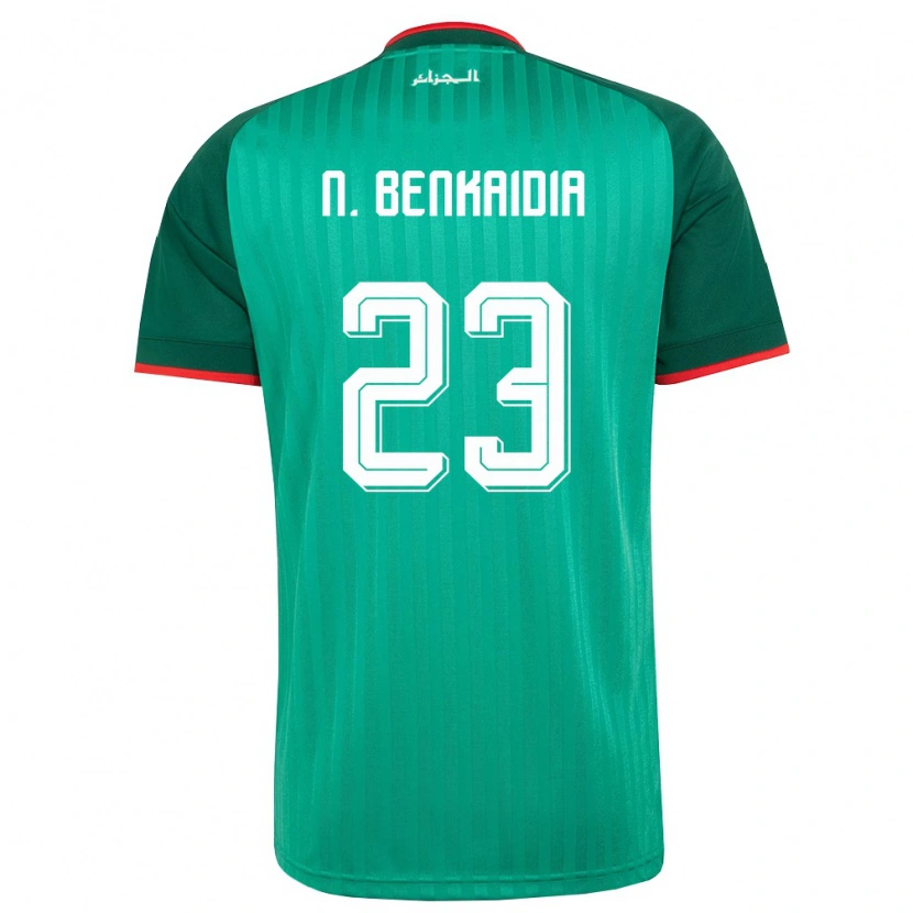 Danxen Pánské Alžírsko Nazim Mohamed Salah Benkaidia #23 Zelená Červená Bílá Daleko Hráčské Dresy 26-28 Dres