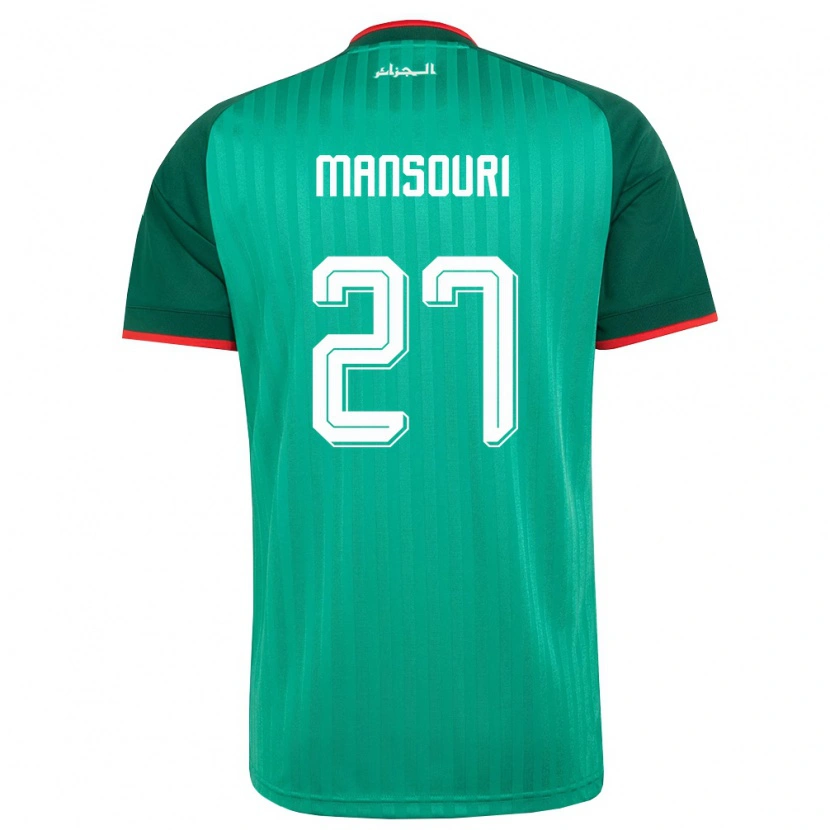 Danxen Pánské Alžírsko Abdeldjalil Mansouri #27 Zelená Červená Bílá Daleko Hráčské Dresy 26-28 Dres