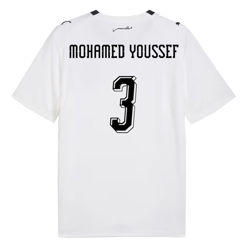 Danxen Pánské Egypt Adam Mohamed Youssef #3 Bílá Šedá Černá Daleko Hráčské Dresy 26-28 Dres