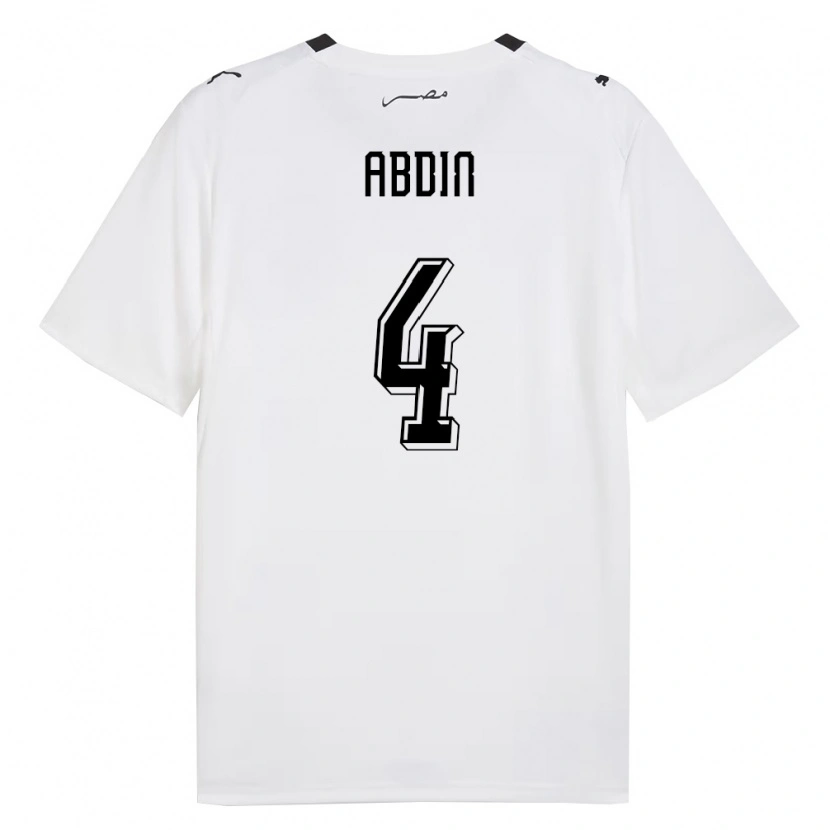 Danxen Pánské Egypt Ahmed Abdin #4 Bílá Šedá Černá Daleko Hráčské Dresy 26-28 Dres