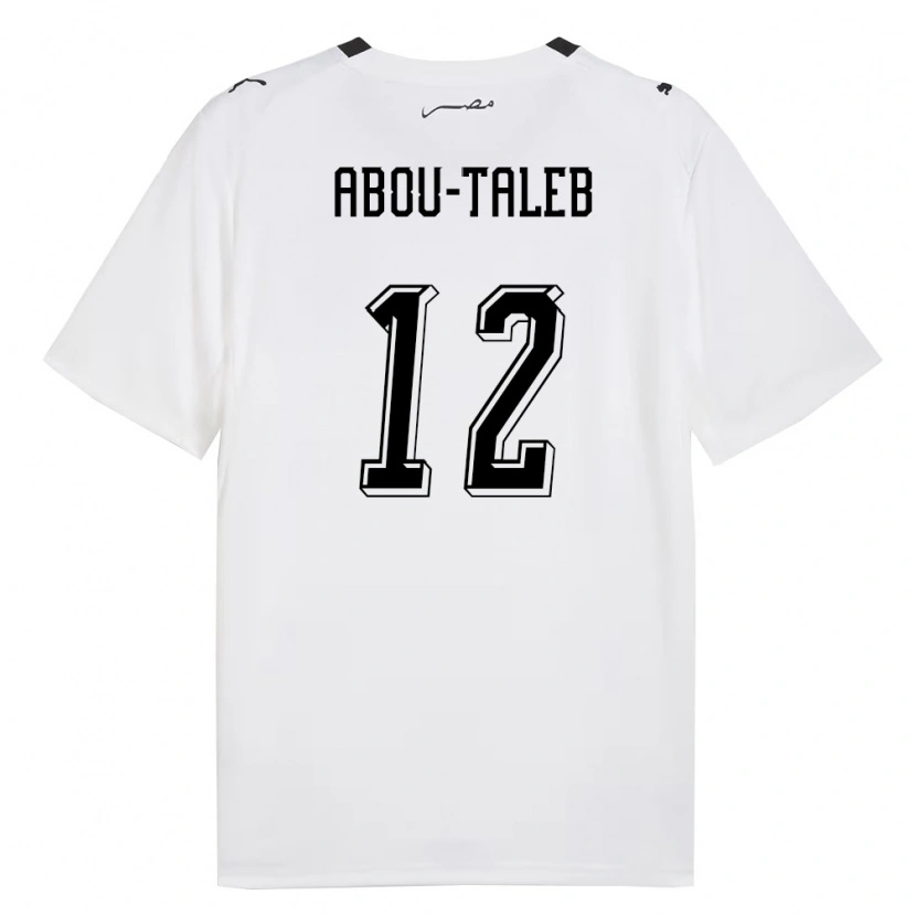Danxen Pánské Egypt Omar Abou-Taleb #12 Bílá Šedá Černá Daleko Hráčské Dresy 26-28 Dres