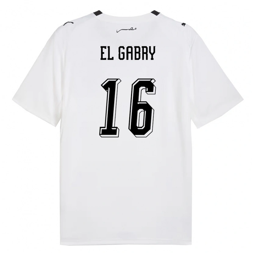 Danxen Pánské Egypt Ali El Gabry #16 Bílá Šedá Černá Daleko Hráčské Dresy 26-28 Dres