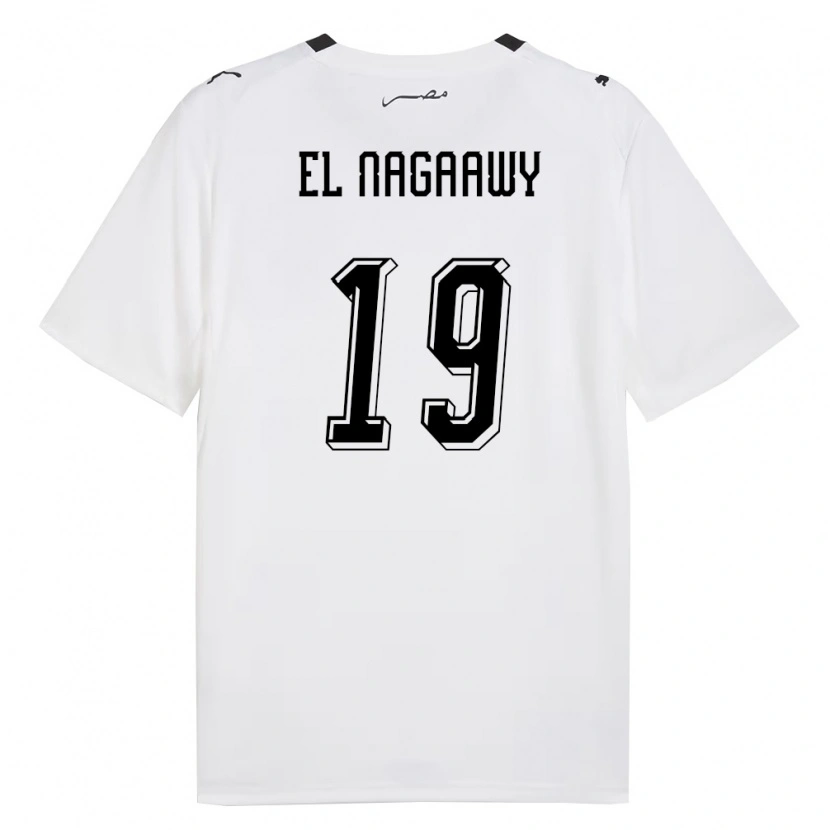 Danxen Pánské Egypt Ibrahim El Nagaawy #19 Bílá Šedá Černá Daleko Hráčské Dresy 26-28 Dres