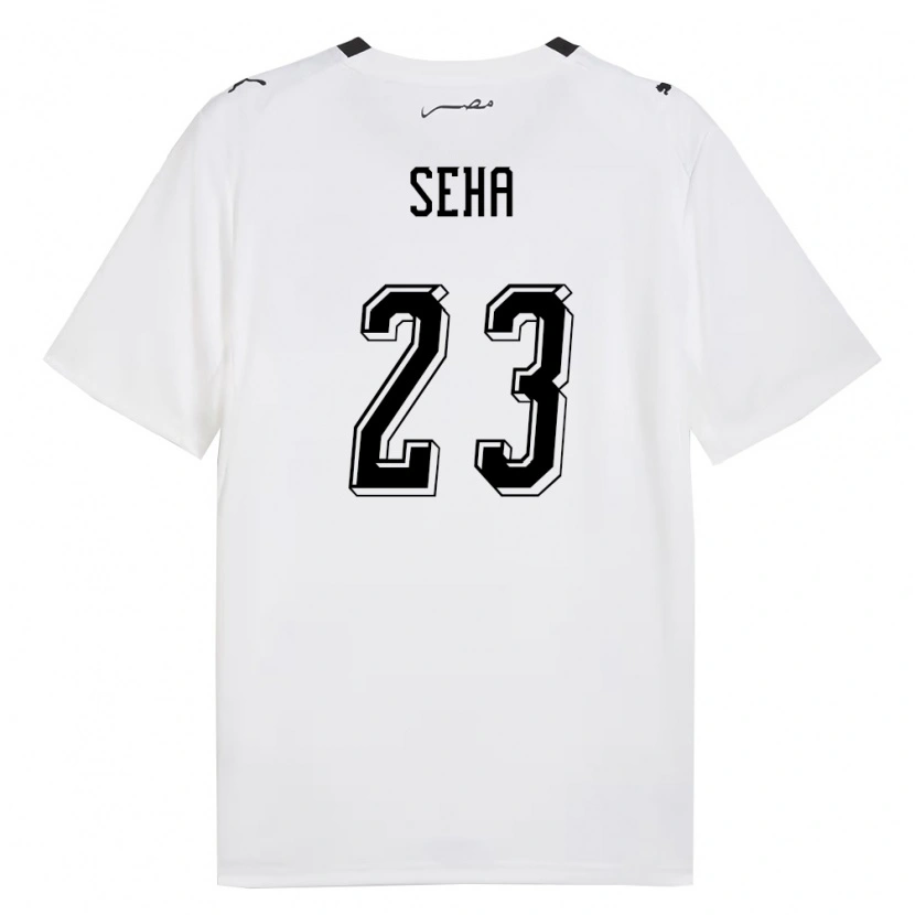Danxen Pánské Egypt Mohamed Seha #23 Bílá Šedá Černá Daleko Hráčské Dresy 26-28 Dres