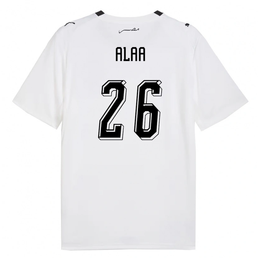 Danxen Pánské Egypt Mohamed Alaa #26 Bílá Šedá Černá Daleko Hráčské Dresy 26-28 Dres