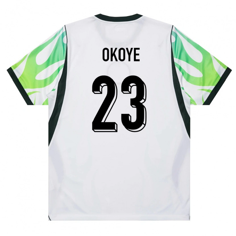 Danxen Pánské Nigérie Maduka Okoye #23 Bílá Zelená Daleko Hráčské Dresy 26-28 Dres