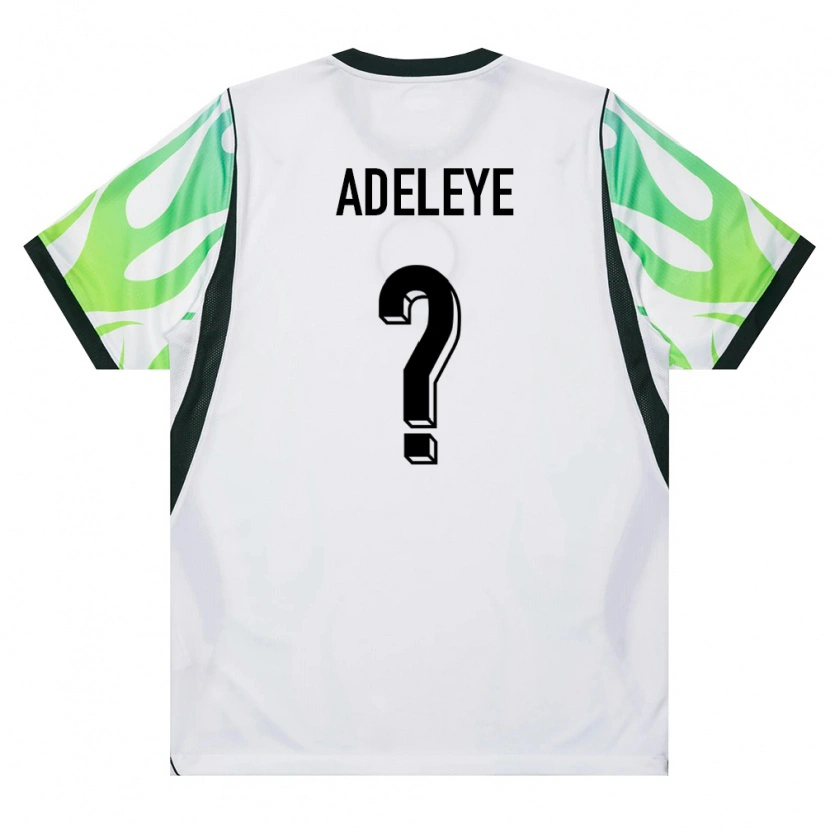 Danxen Pánské Nigérie Adebayo Adeleye #0 Bílá Zelená Daleko Hráčské Dresy 26-28 Dres