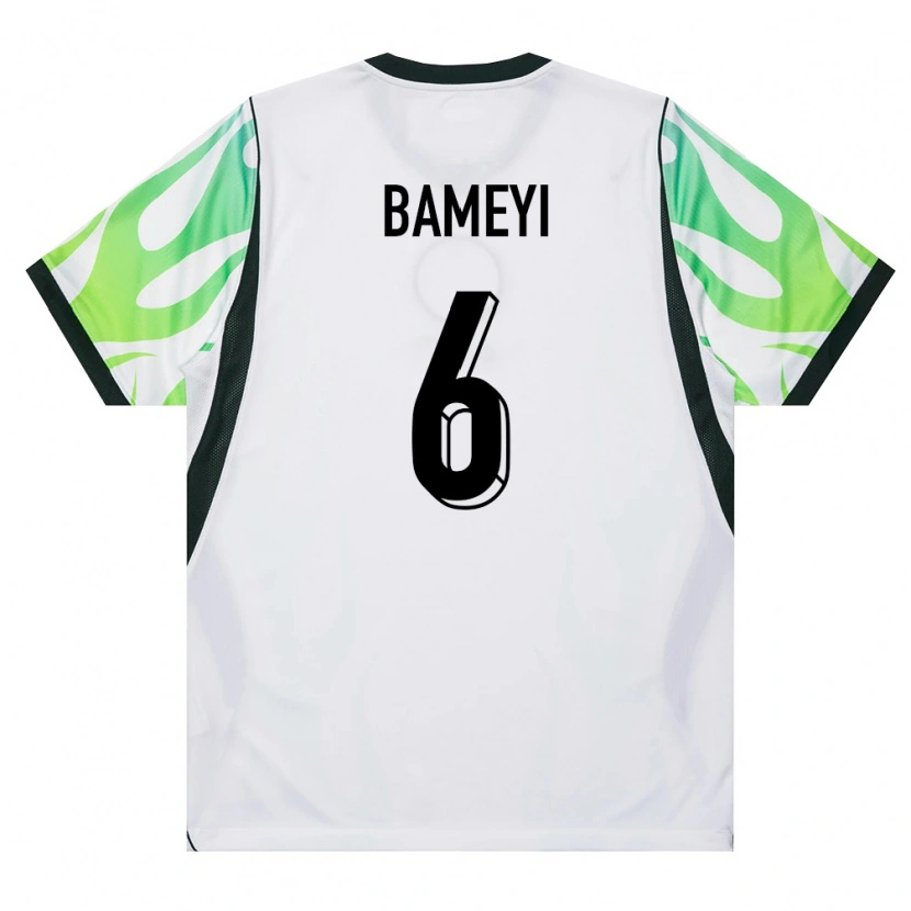 Danxen Pánské Nigérie Daniel Bameyi #6 Bílá Zelená Daleko Hráčské Dresy 26-28 Dres