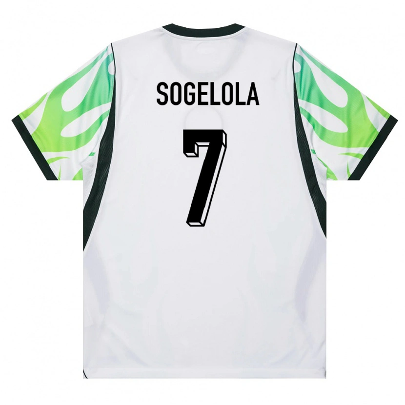 Danxen Pánské Nigérie Taiwo Sogelola #7 Bílá Zelená Daleko Hráčské Dresy 26-28 Dres