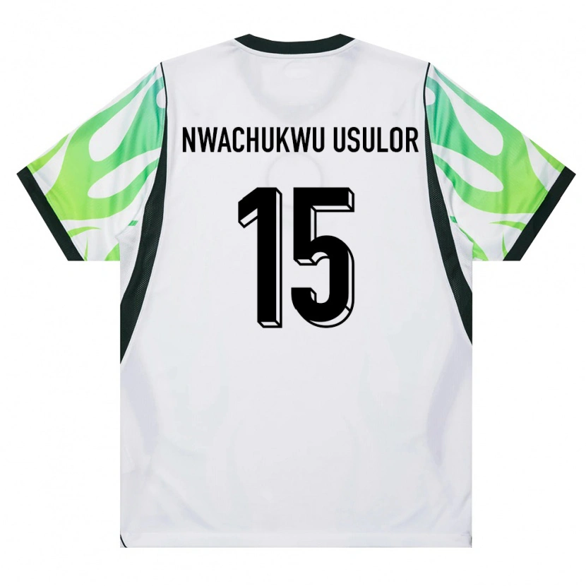 Danxen Pánské Nigérie Israel Nwachukwu Usulor #15 Bílá Zelená Daleko Hráčské Dresy 26-28 Dres