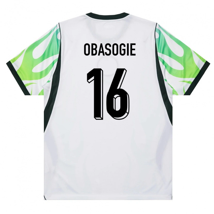 Danxen Pánské Nigérie Amas Obasogie #16 Bílá Zelená Daleko Hráčské Dresy 26-28 Dres