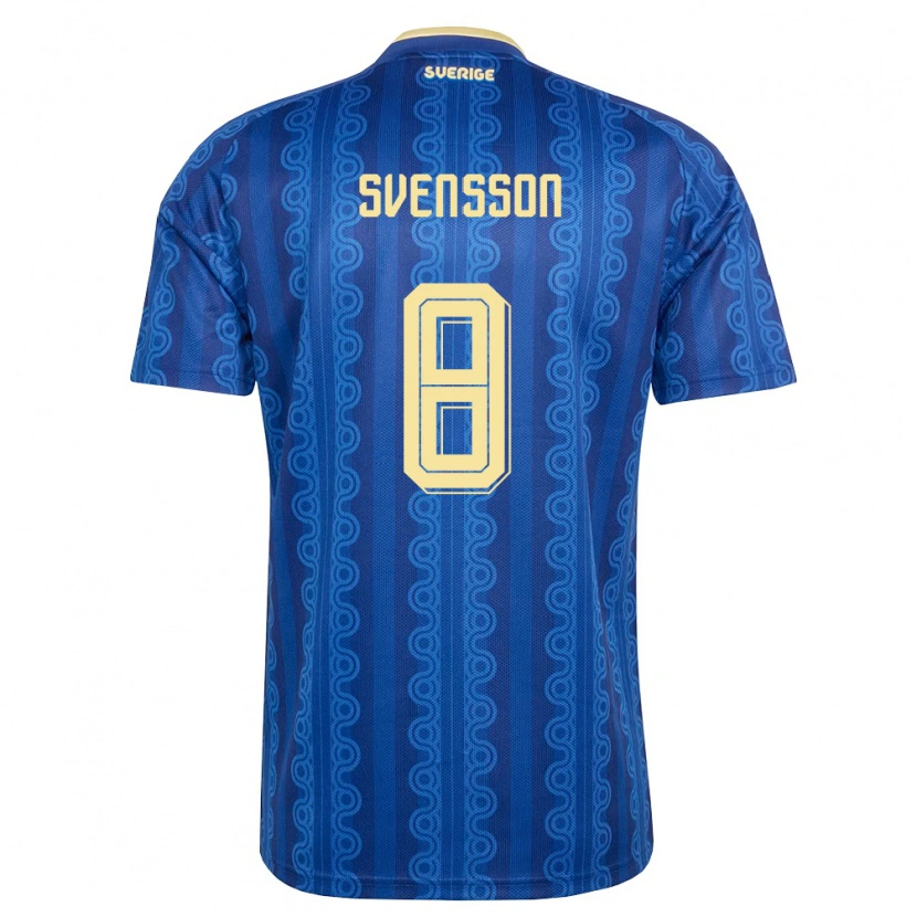 Danxen Pánské Švédsko Daniel Svensson #8 Modrá Námořnická Žlutá Daleko Hráčské Dresy 26-28 Dres