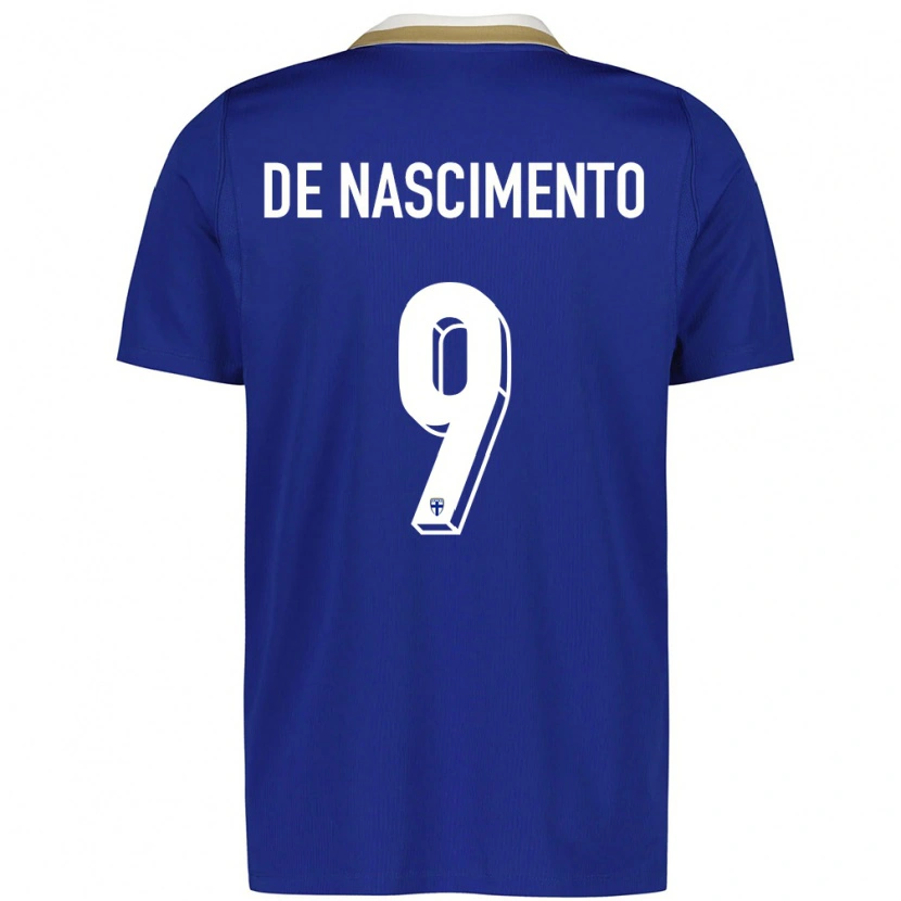 Danxen Pánské Finsko Jay De Nascimento #9 Modrá Bílá Daleko Hráčské Dresy 26-28 Dres