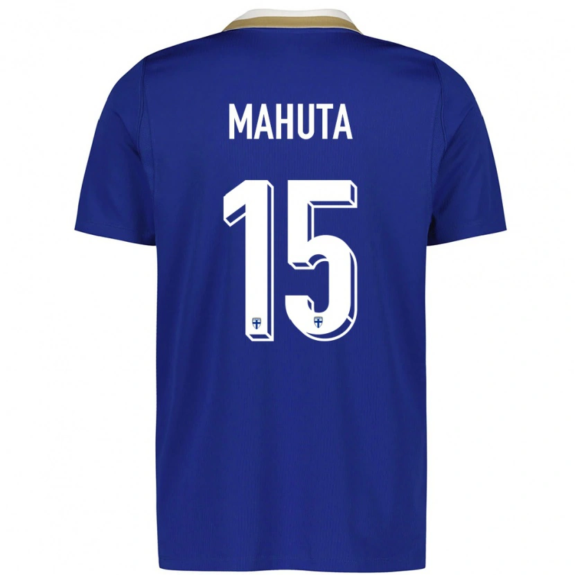 Danxen Pánské Finsko Ryan Mahuta #15 Modrá Bílá Daleko Hráčské Dresy 26-28 Dres