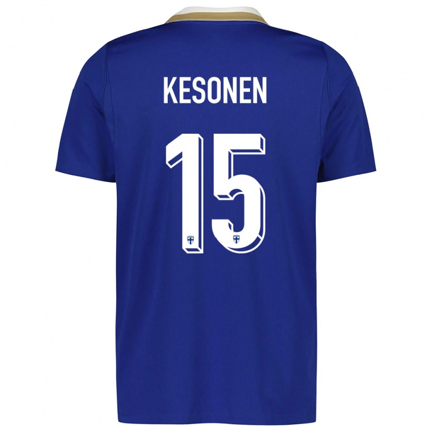 Danxen Pánské Finsko Daniel Kesonen #15 Modrá Bílá Daleko Hráčské Dresy 26-28 Dres
