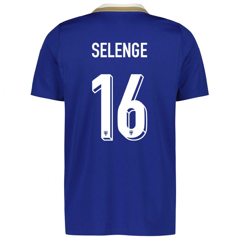 Danxen Pánské Finsko Jeff Selenge #16 Modrá Bílá Daleko Hráčské Dresy 26-28 Dres
