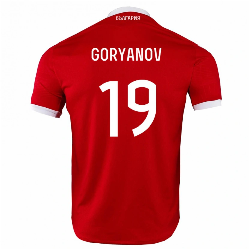 Danxen Pánské Bulharsko Kristiyan Goryanov #19 Červená Bílá Daleko Hráčské Dresy 26-28 Dres