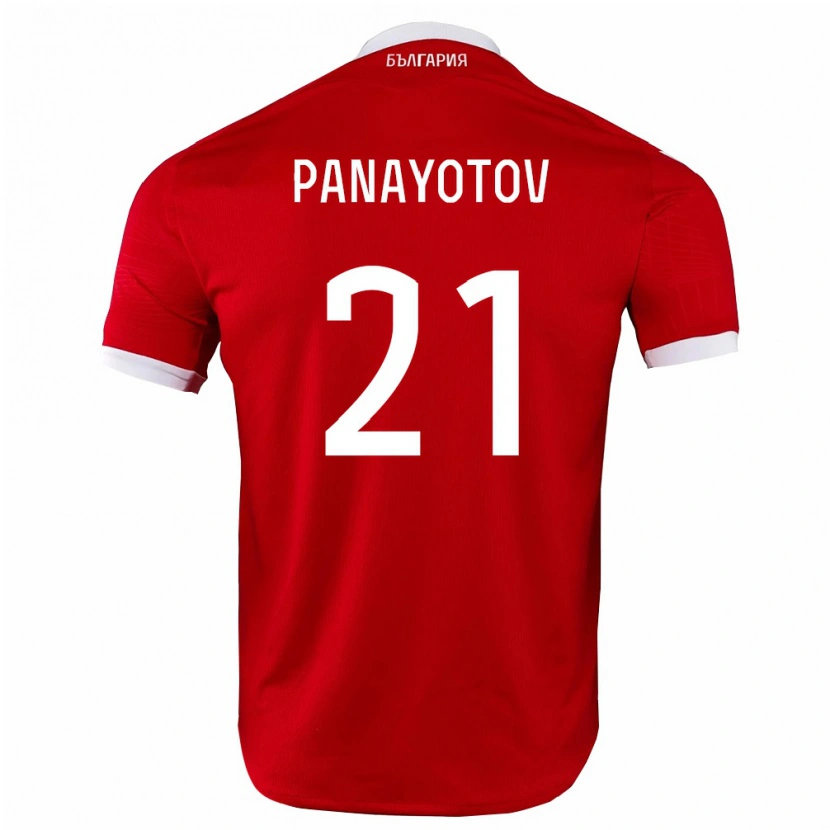 Danxen Pánské Bulharsko Petko Panayotov #21 Červená Bílá Daleko Hráčské Dresy 26-28 Dres