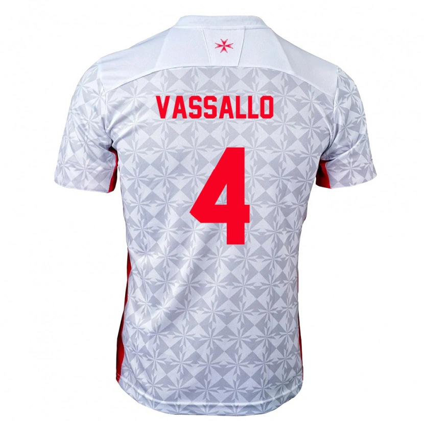Danxen Pánské Malta Jake Vassallo #4 Šedá Bílá Červená Daleko Hráčské Dresy 26-28 Dres