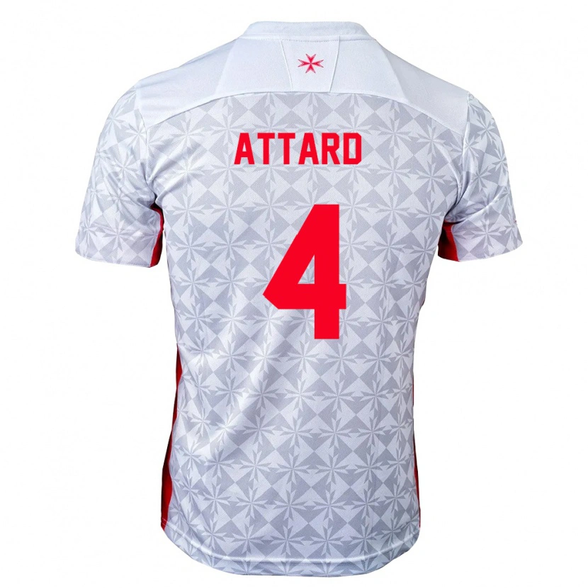 Danxen Pánské Malta Lydon Attard #4 Šedá Bílá Červená Daleko Hráčské Dresy 26-28 Dres