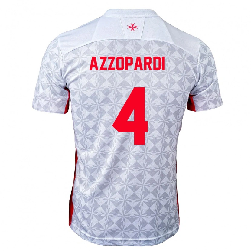 Danxen Pánské Malta Zayden Azzopardi #4 Šedá Bílá Červená Daleko Hráčské Dresy 26-28 Dres