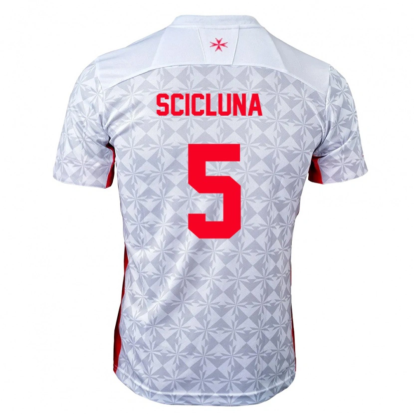 Danxen Pánské Malta Kean Scicluna #5 Šedá Bílá Červená Daleko Hráčské Dresy 26-28 Dres