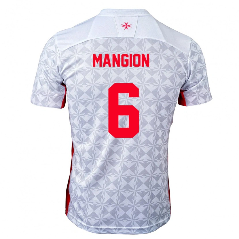 Danxen Pánské Malta Matteo Mangion #6 Šedá Bílá Červená Daleko Hráčské Dresy 26-28 Dres