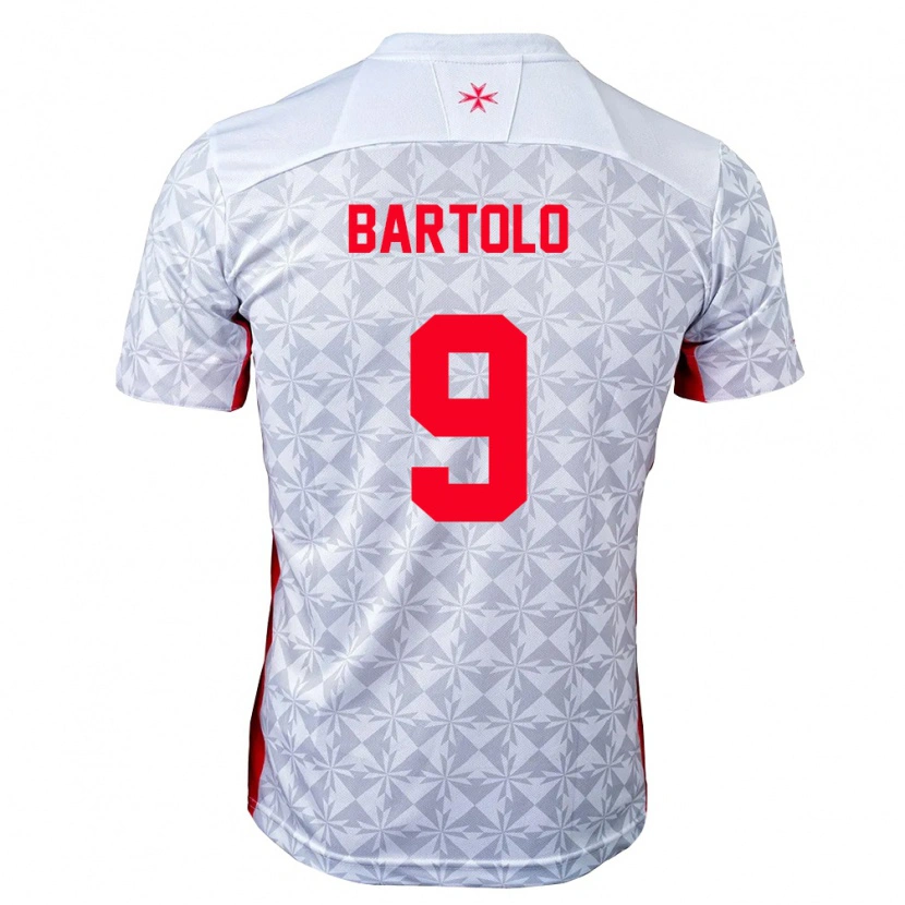 Danxen Pánské Malta Kai Bartolo #9 Šedá Bílá Červená Daleko Hráčské Dresy 26-28 Dres