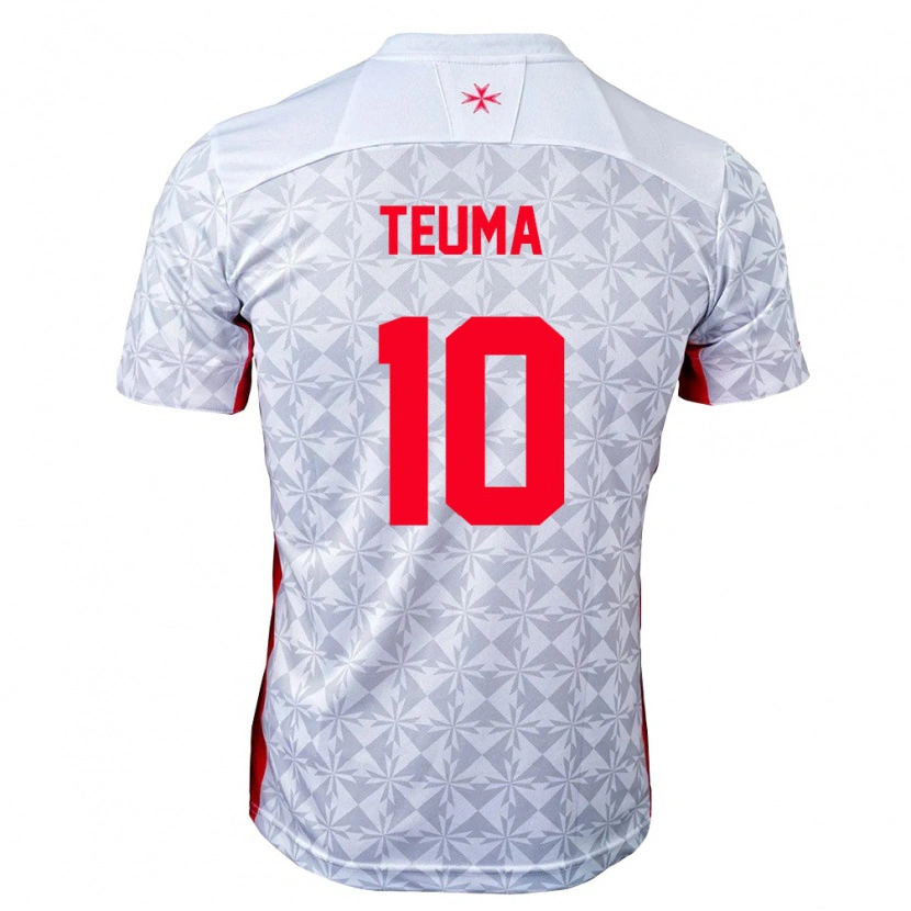 Danxen Pánské Malta Teddy Teuma #10 Šedá Bílá Červená Daleko Hráčské Dresy 26-28 Dres