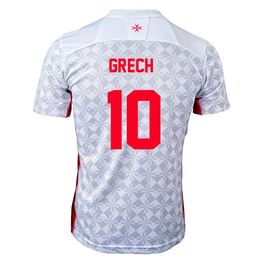Danxen Pánské Malta Jake Grech #10 Šedá Bílá Červená Daleko Hráčské Dresy 26-28 Dres