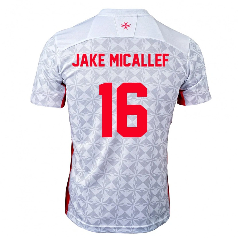Danxen Pánské Malta Jake Micallef #16 Šedá Bílá Červená Daleko Hráčské Dresy 26-28 Dres