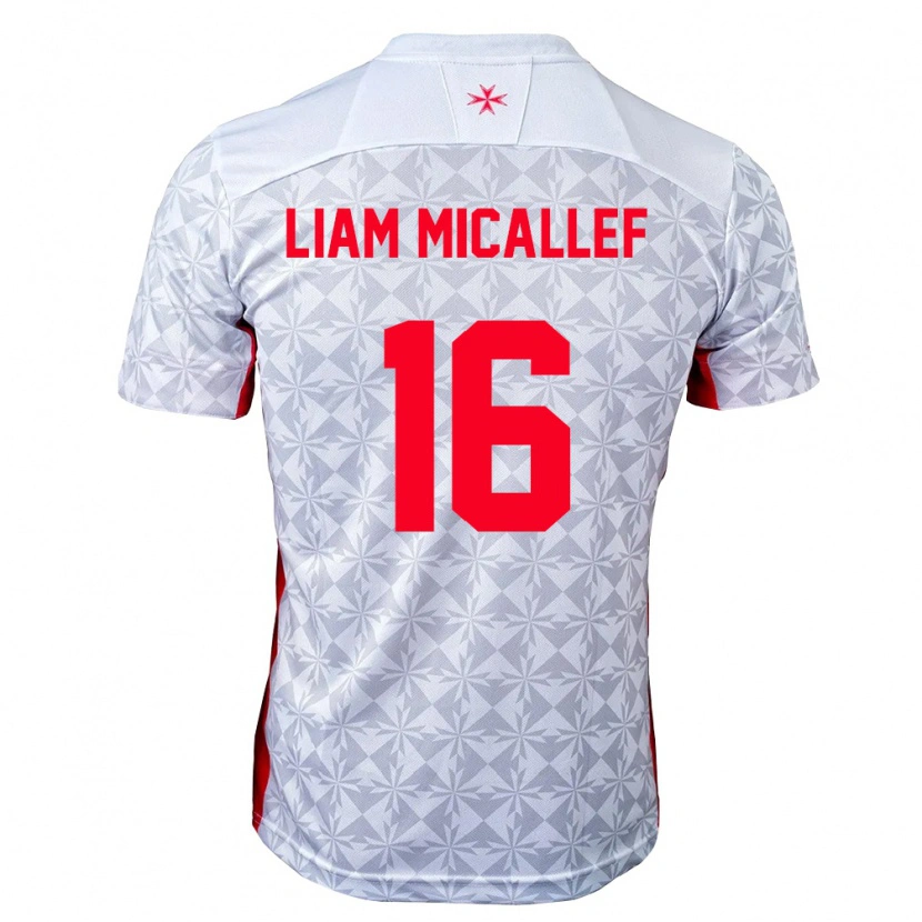 Danxen Pánské Malta Liam Micallef #16 Šedá Bílá Červená Daleko Hráčské Dresy 26-28 Dres